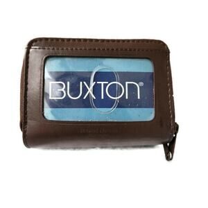 Buxton Brown Genuine Leather Expandable Card Case